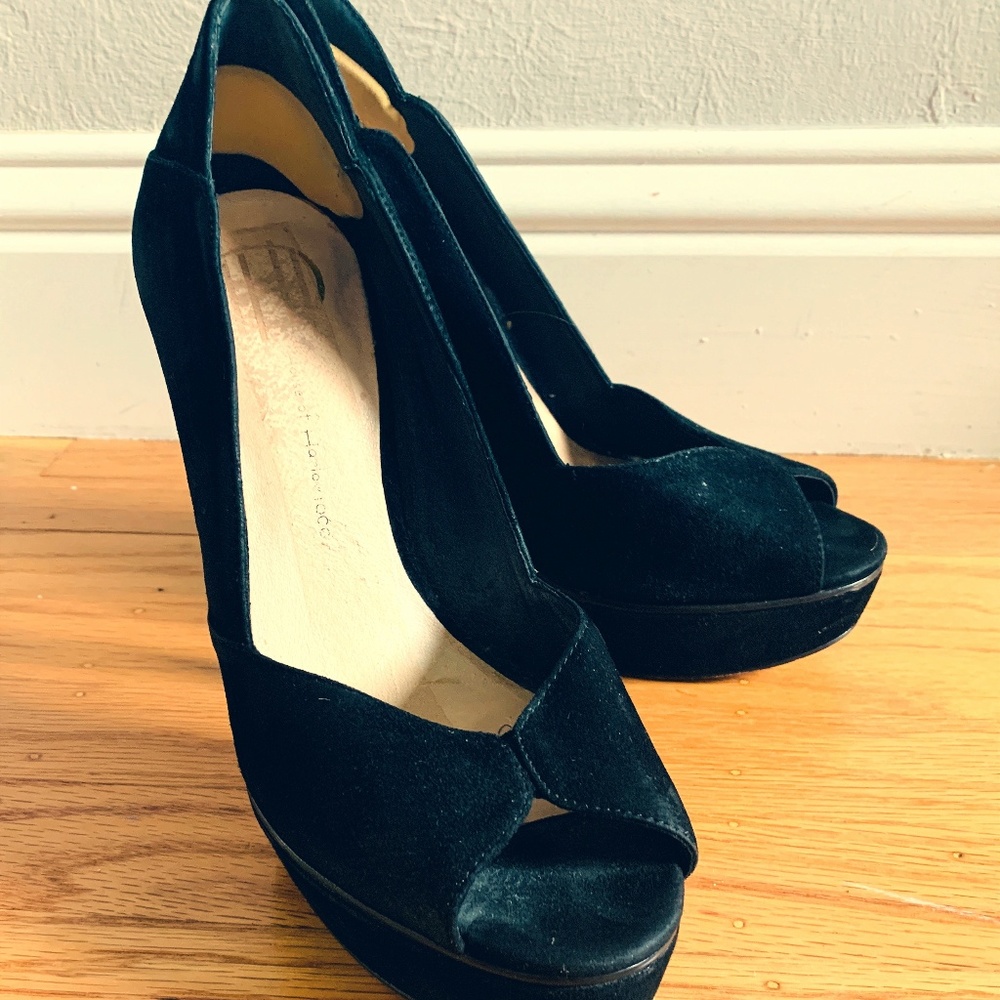 House Of Harlow Leigh Open Toe Pumps In Black